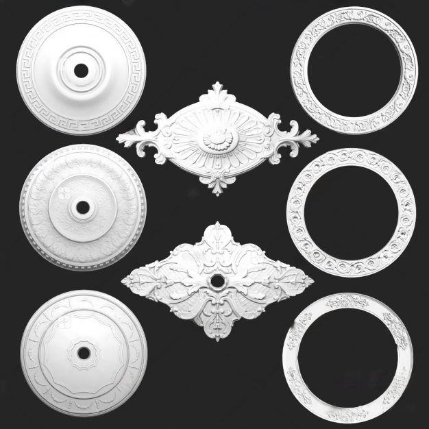 简欧石膏灯盘3D模型